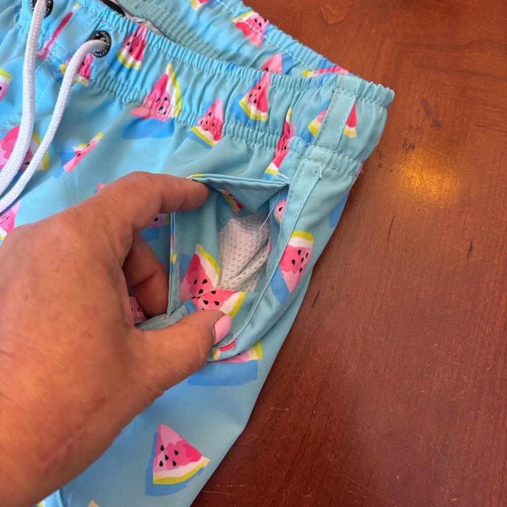 Franks Australia Melon Sky | Mens L | Short Fit | Watermelon Print Swim Trunks‎